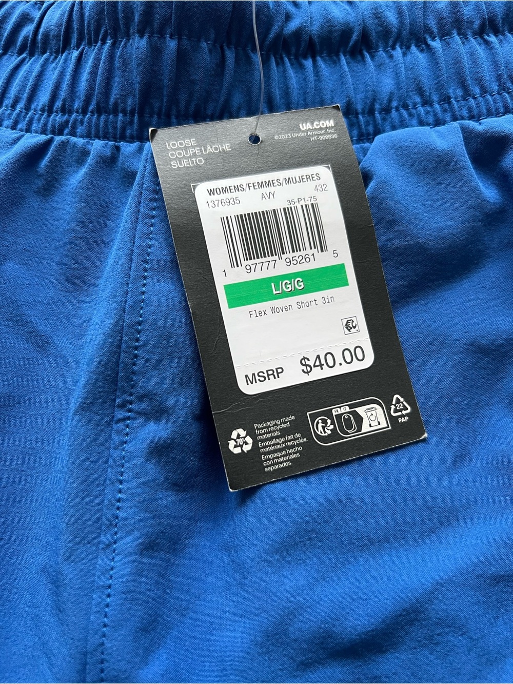 Under Armour Women's Royal Blue Athletic Shorts - Picture 4 of 4